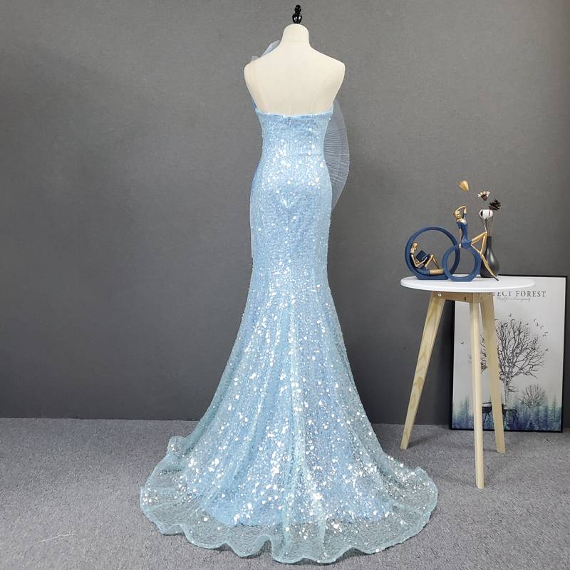 20 new fishtail long skirt gradient color super flash bling