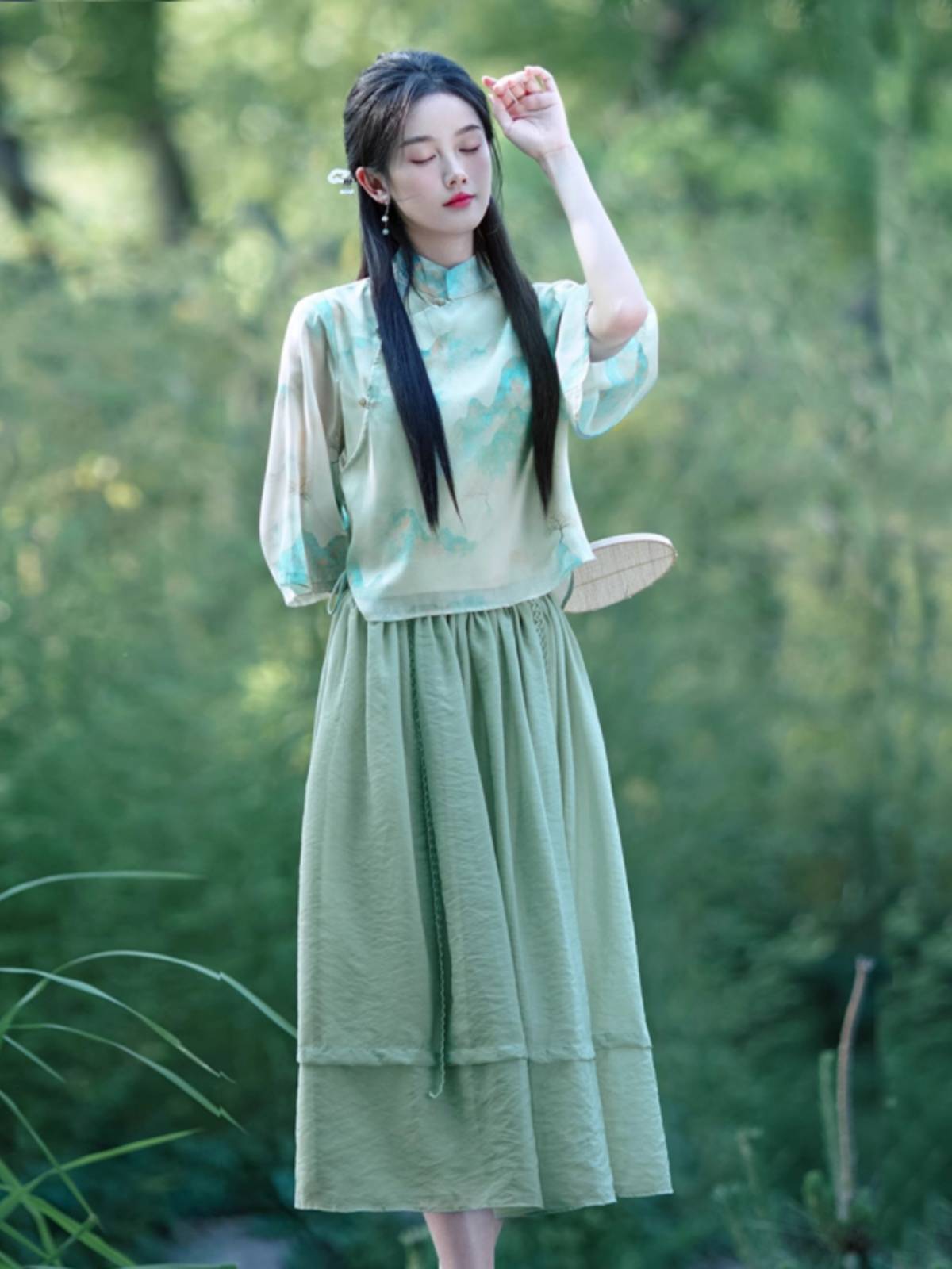 Chinese -style Hanfu mother and women's clothing set Chinese style parent -child