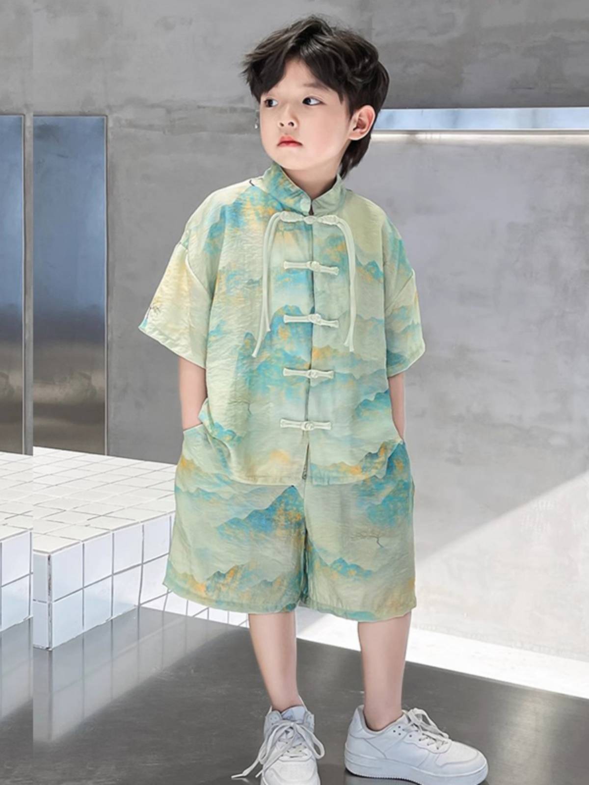 Chinese -style Hanfu mother and women's clothing set Chinese style parent -child