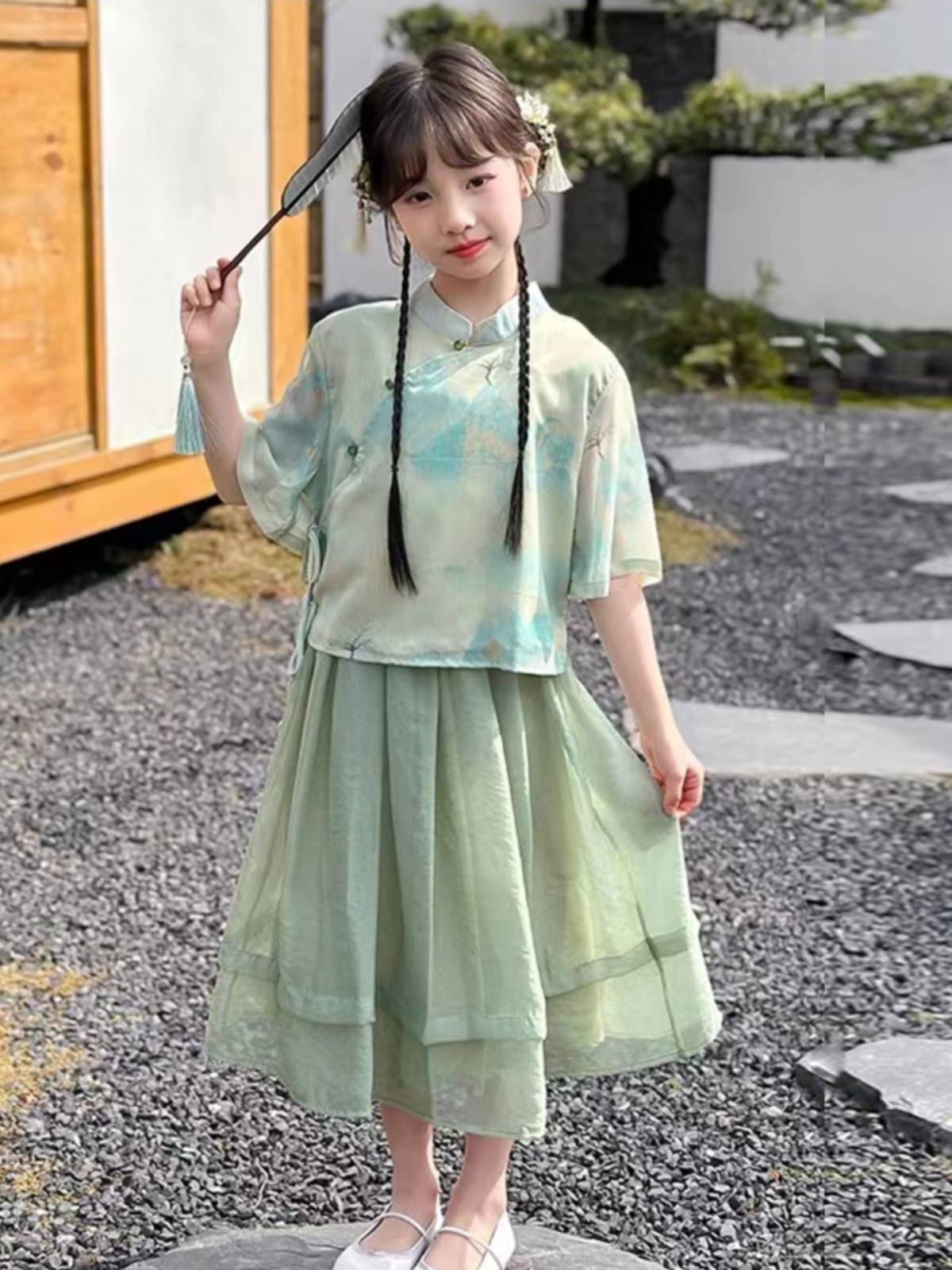 Chinese -style Hanfu mother and women's clothing set Chinese style parent -child