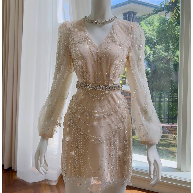 Birthday party Monthly Conference Advanced Feeling Wedding Skirt Light luxury high -end high -end high -profile high -definition temperament evening dress
