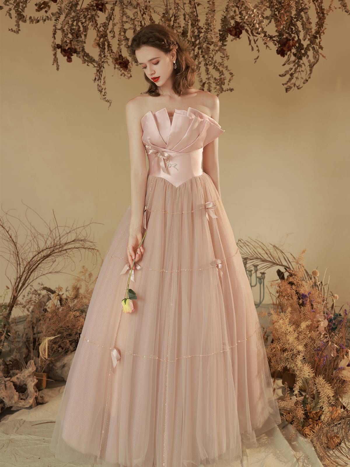MEO princess tube top long skirt heavy worker dress