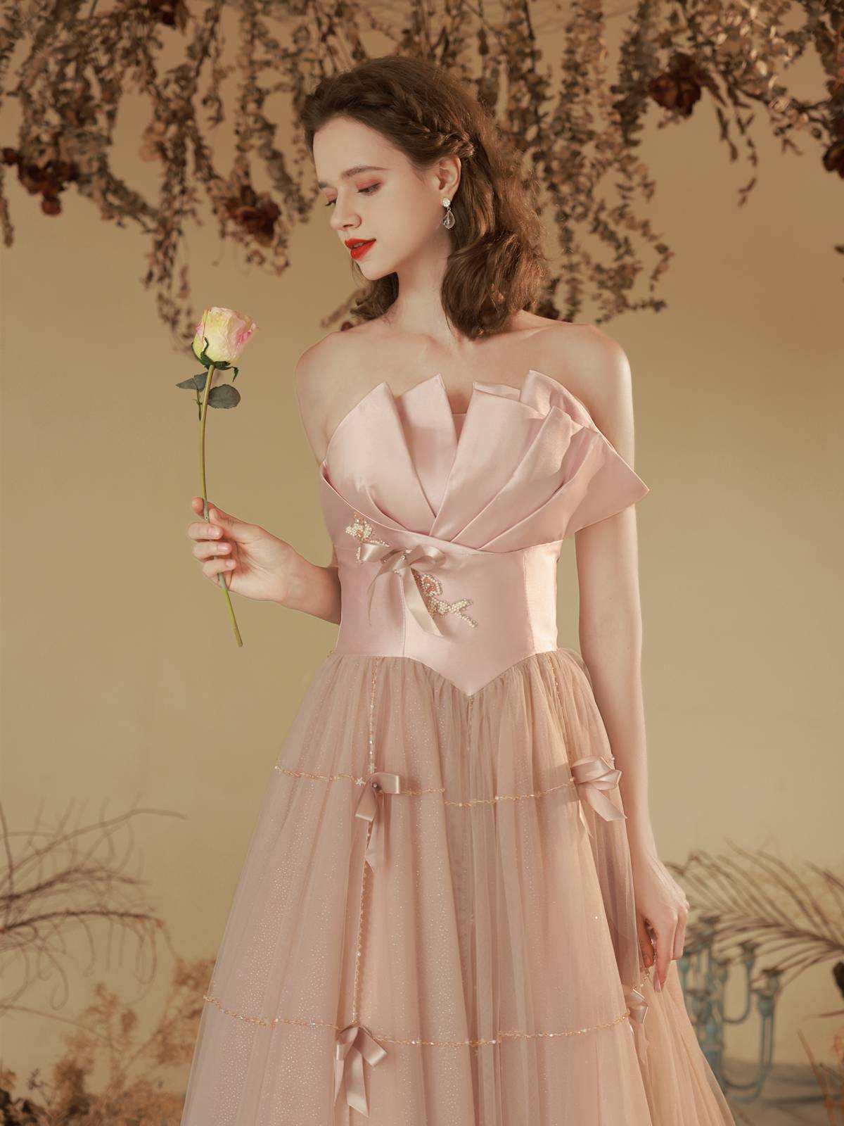 MEO princess tube top long skirt heavy worker dress