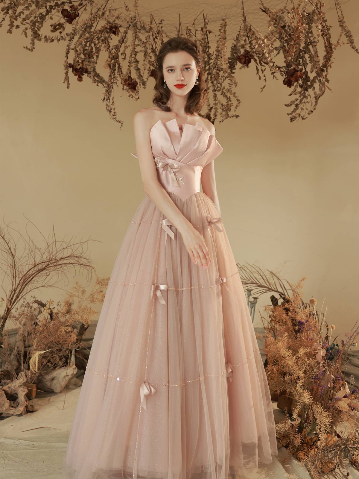 MEO princess tube top long skirt heavy worker dress