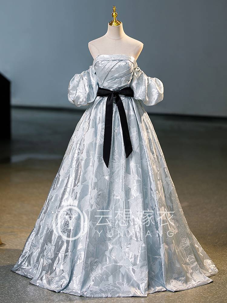 Tube top dress women's banquet high -end temperament art test