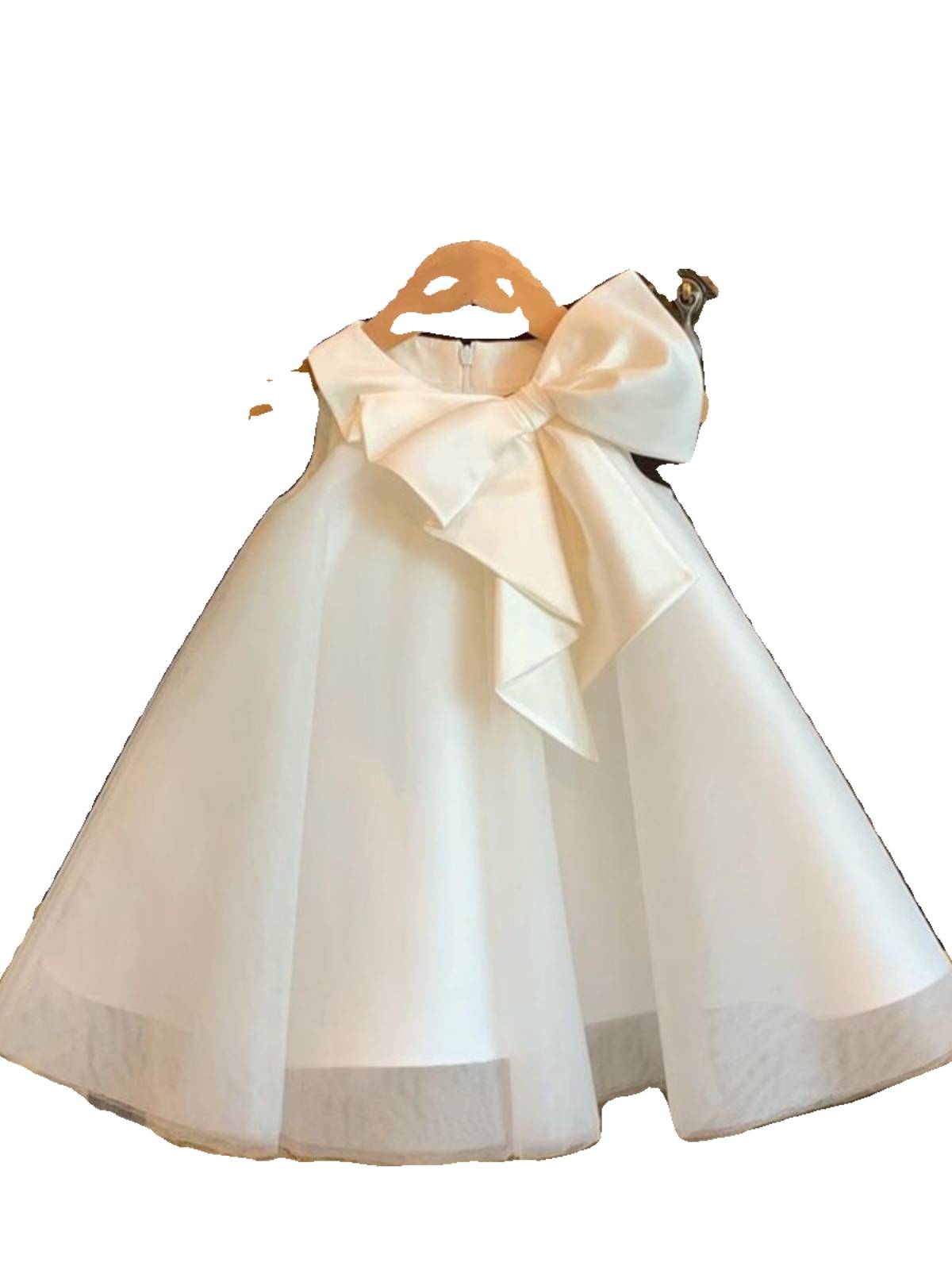 Little host princess skirt children's white piano performance suit