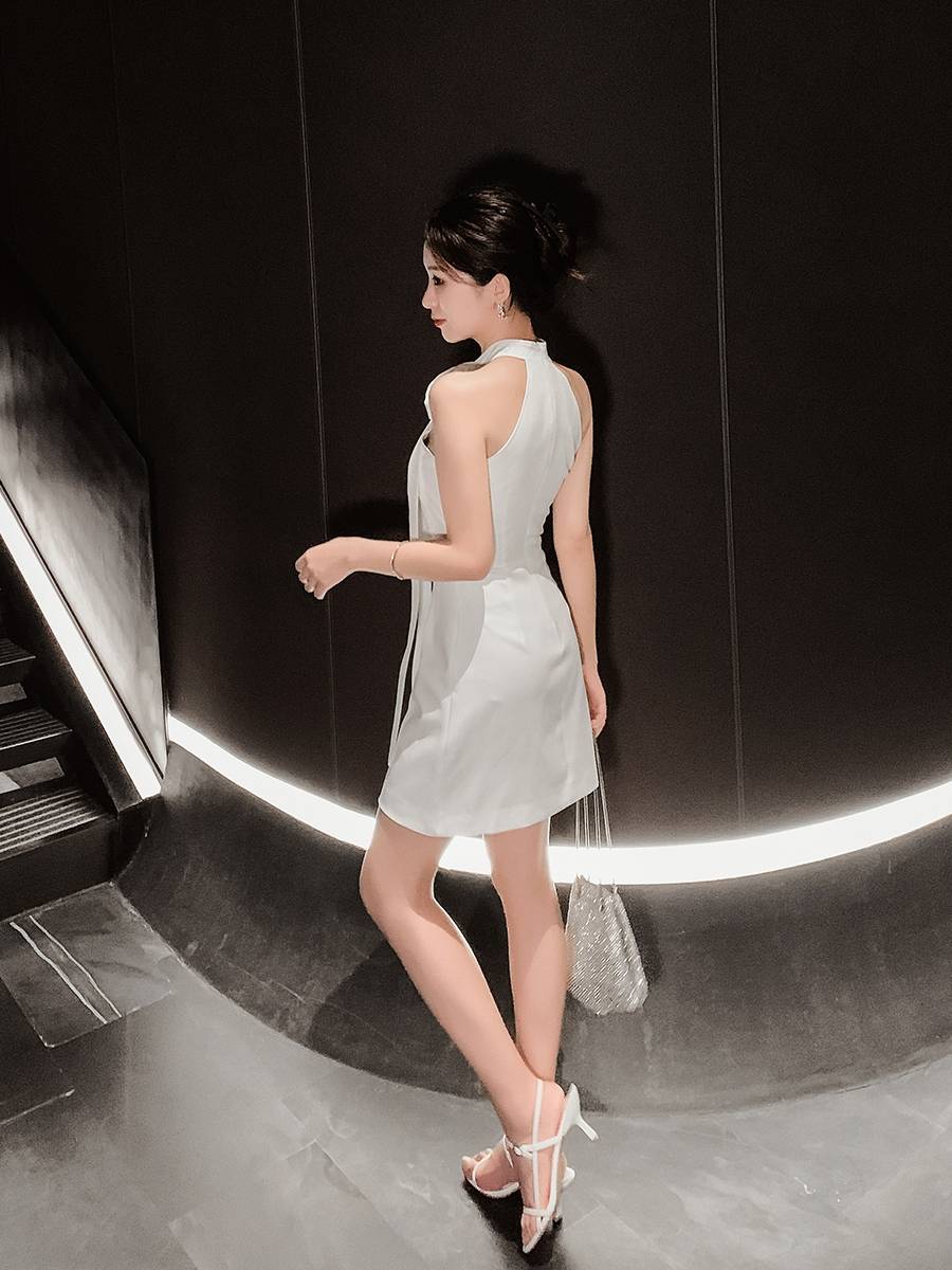 Skirt temperament high -end night dress lady label
