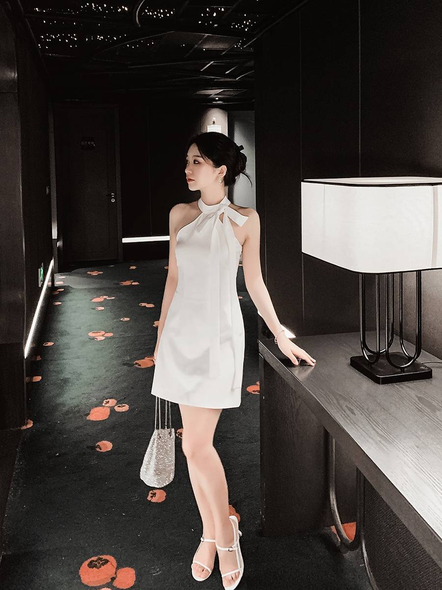 Skirt temperament high -end night dress lady label