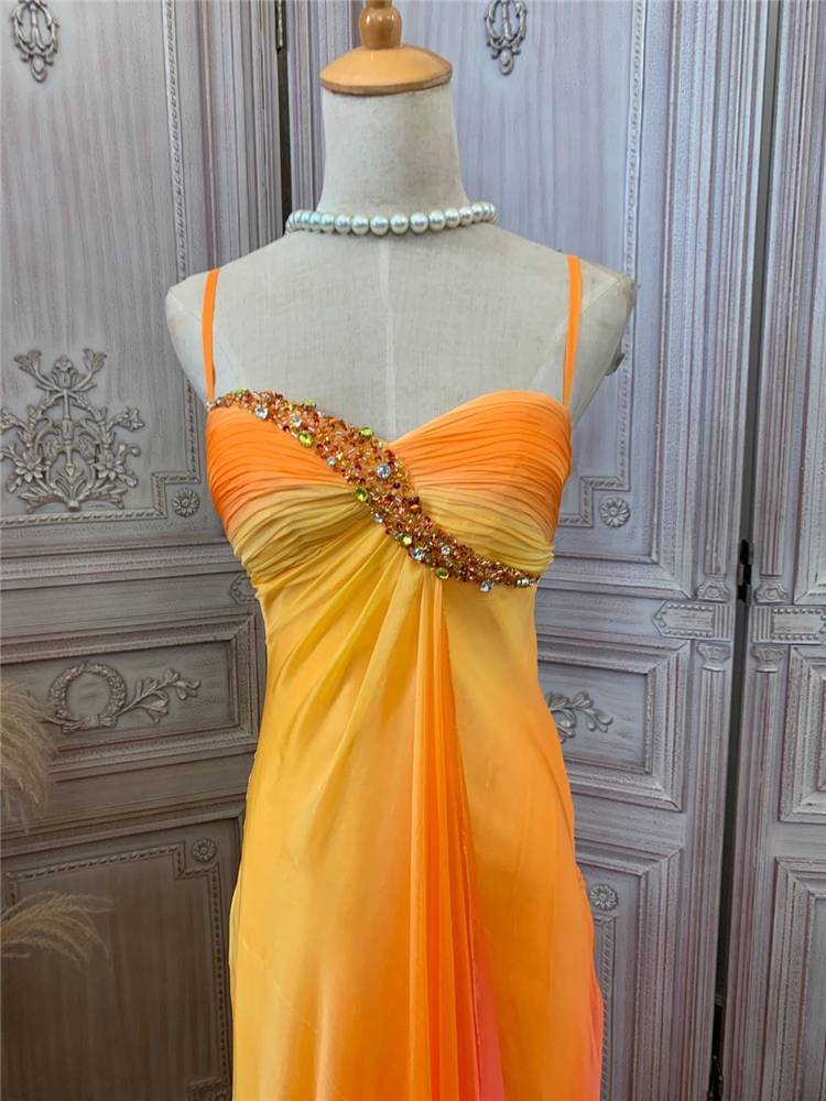 Orange halo obliged handmade beaded band
