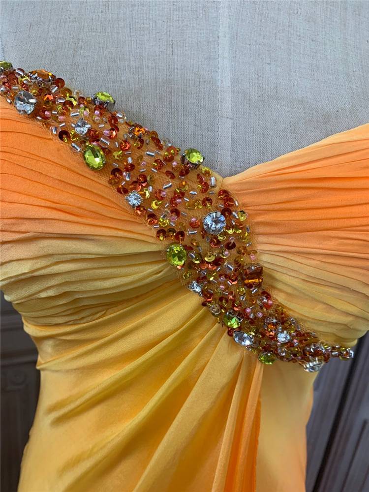 Orange halo obliged handmade beaded band