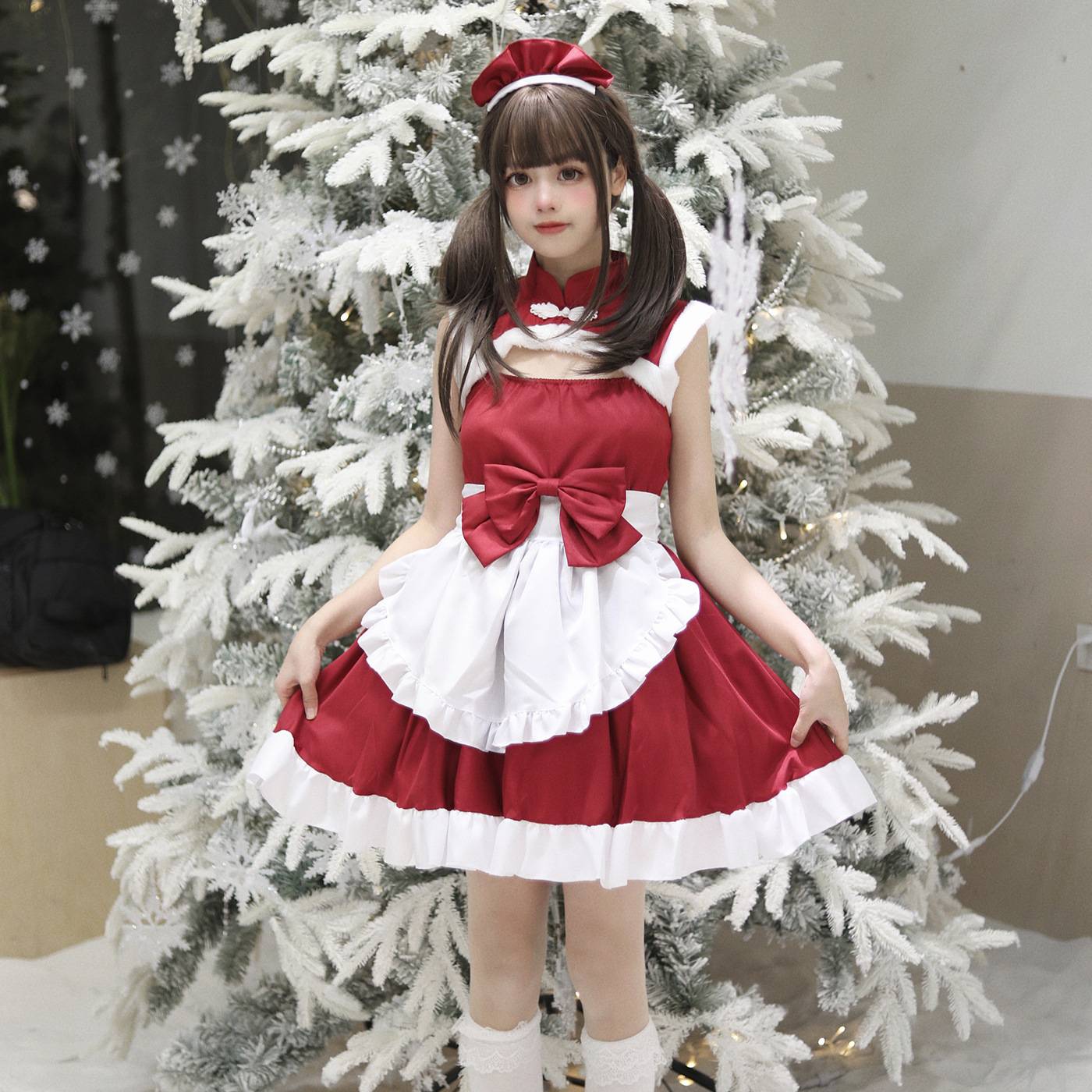Amazon Christmas Chinese Style Maid Cosplay Performance Series S-5XL Big size maid costume