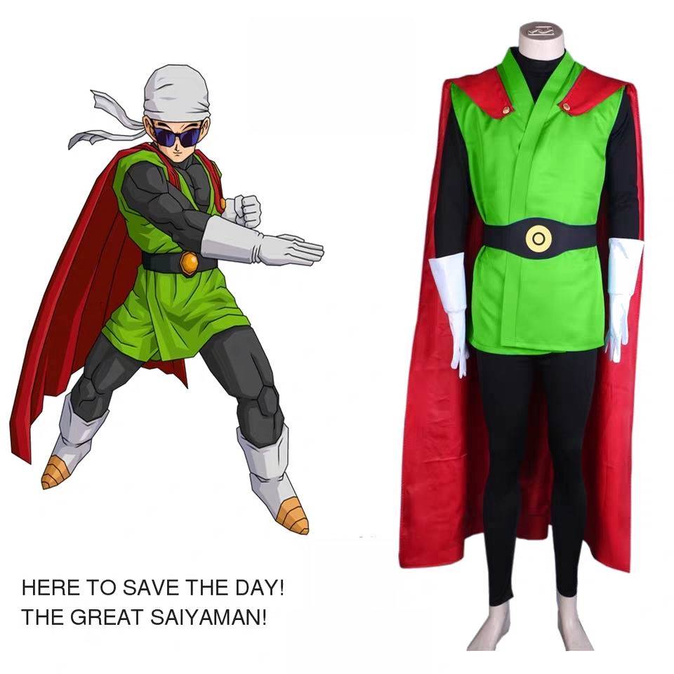 Anime cosplay seven Dragon Ball Z red cloaks Sun Wuyan Saa Masked Superman Performance Cos men's clothing