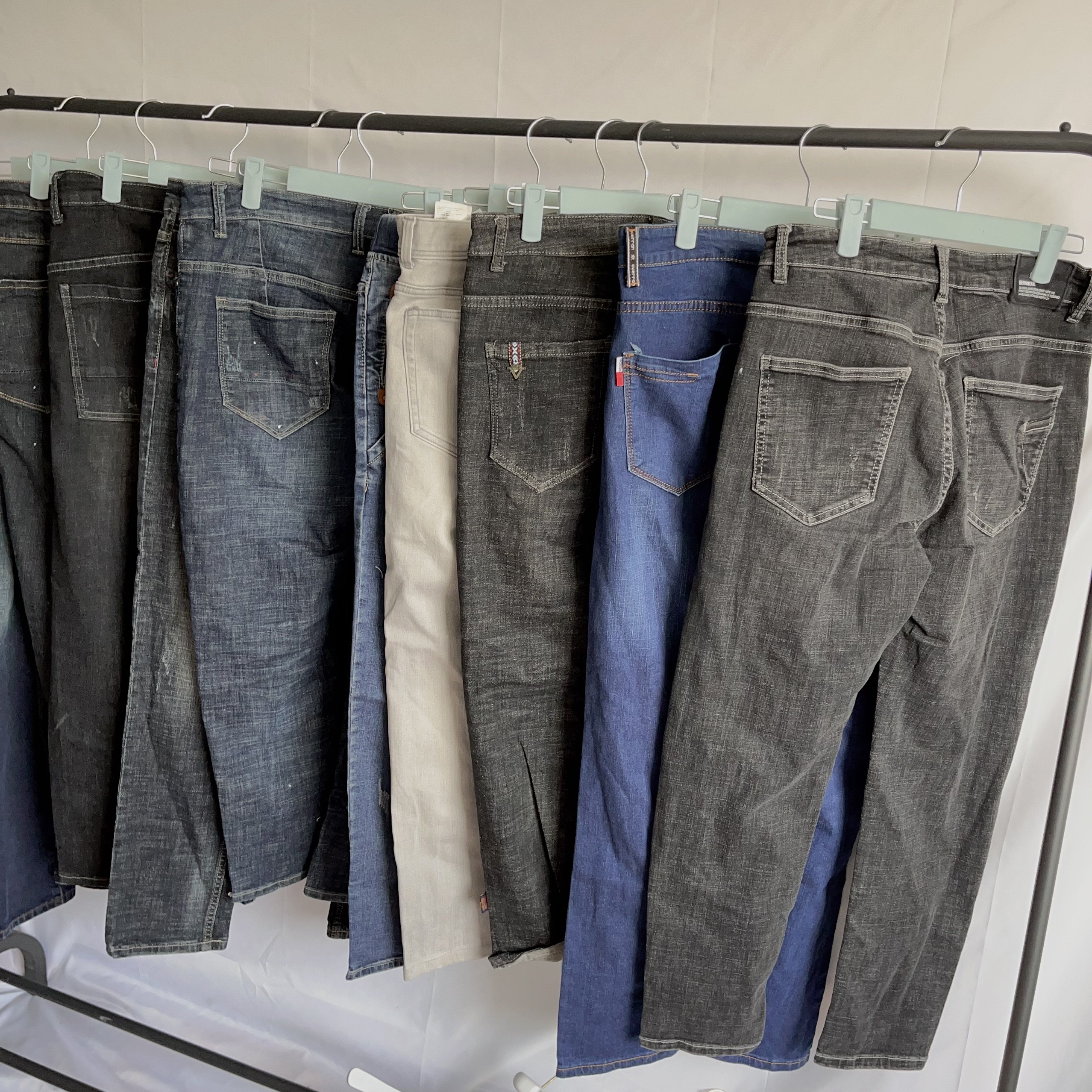 Used Clothes In Bulk Stock Cut Label Used Jeans For Men Thrift Original Denim Pants Second Hand Man Jean Trouser Long For Hombre