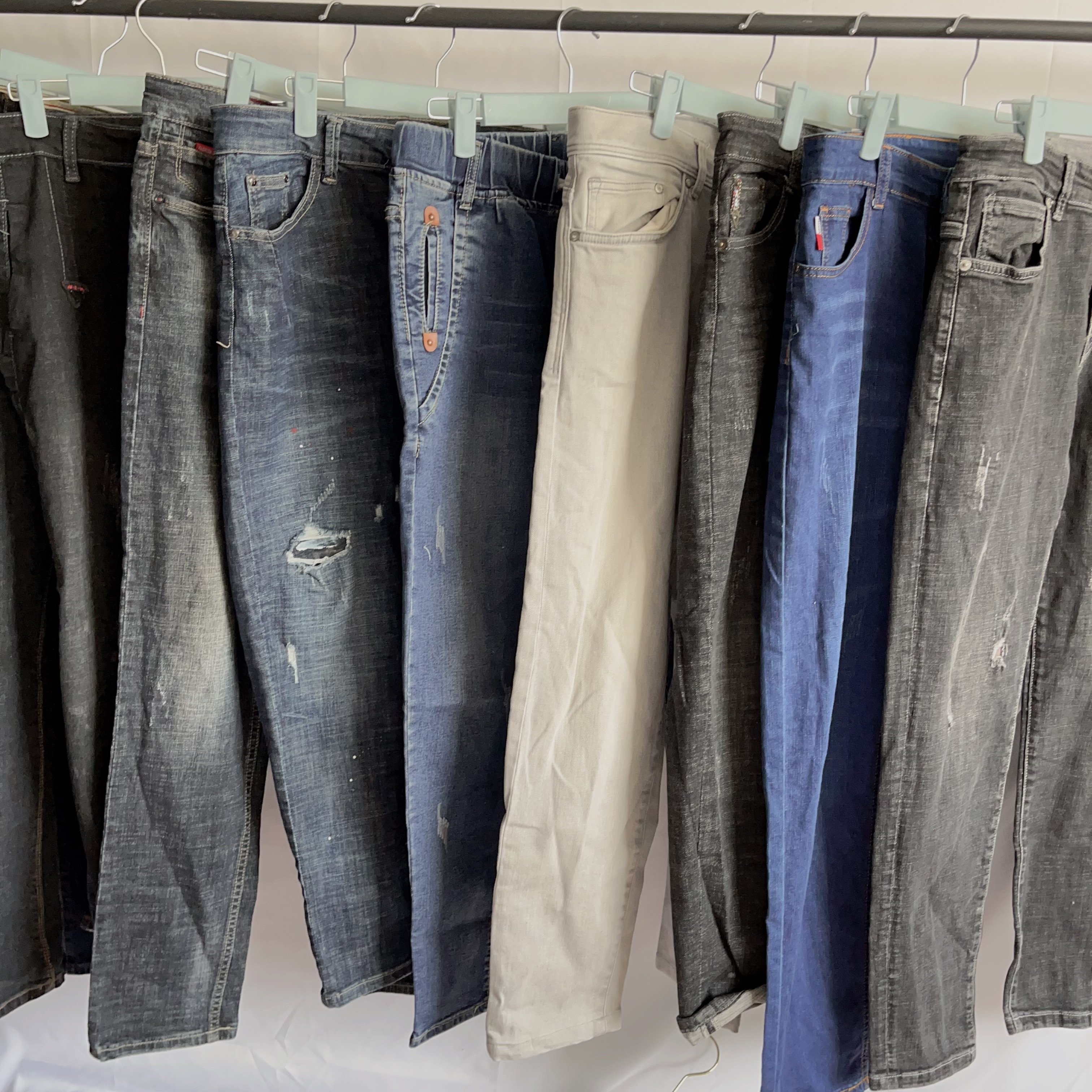 Used Clothes In Bulk Stock Cut Label Used Jeans For Men Thrift Original Denim Pants Second Hand Man Jean Trouser Long For Hombre
