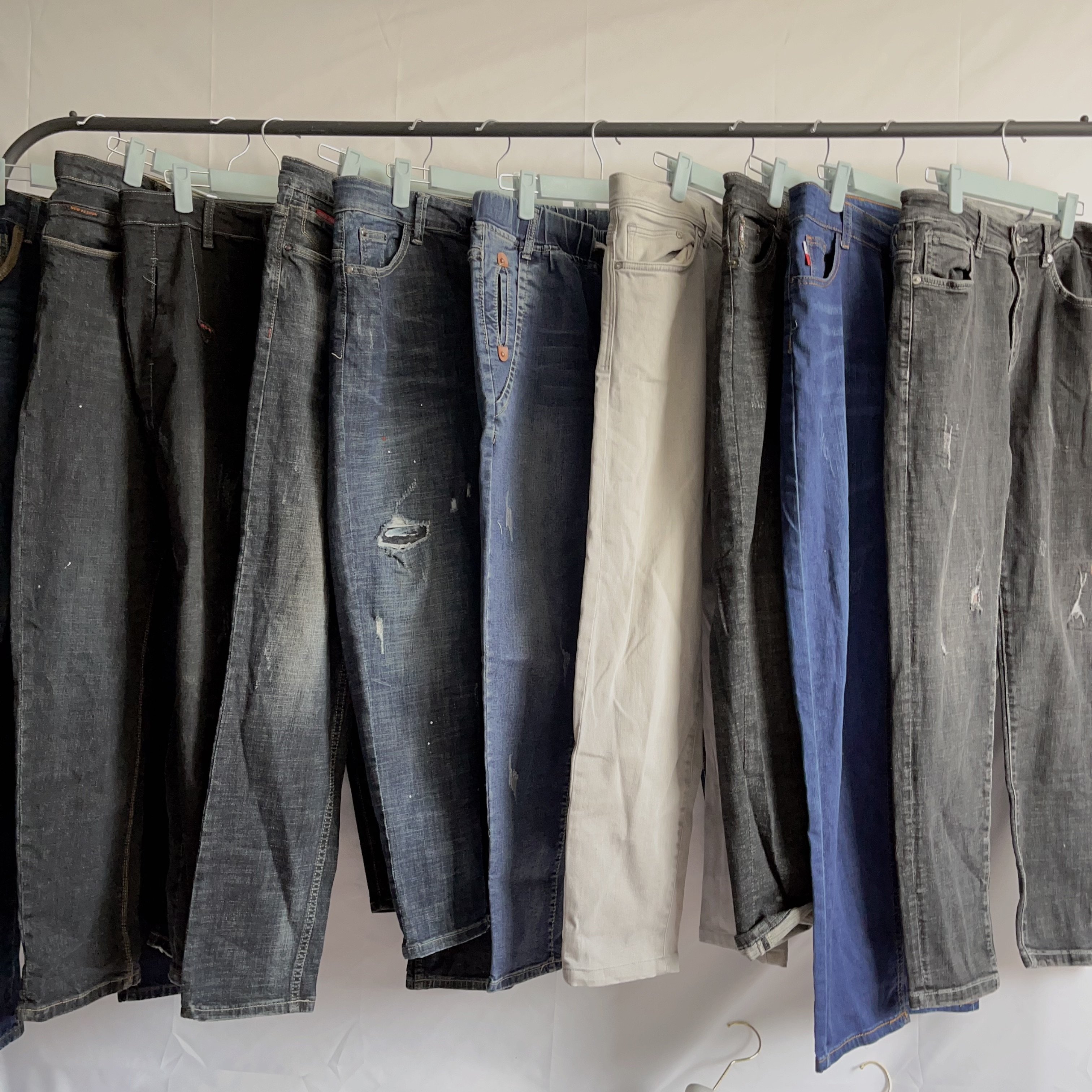 Used Clothes In Bulk Stock Cut Label Used Jeans For Men Thrift Original Denim Pants Second Hand Man Jean Trouser Long For Hombre