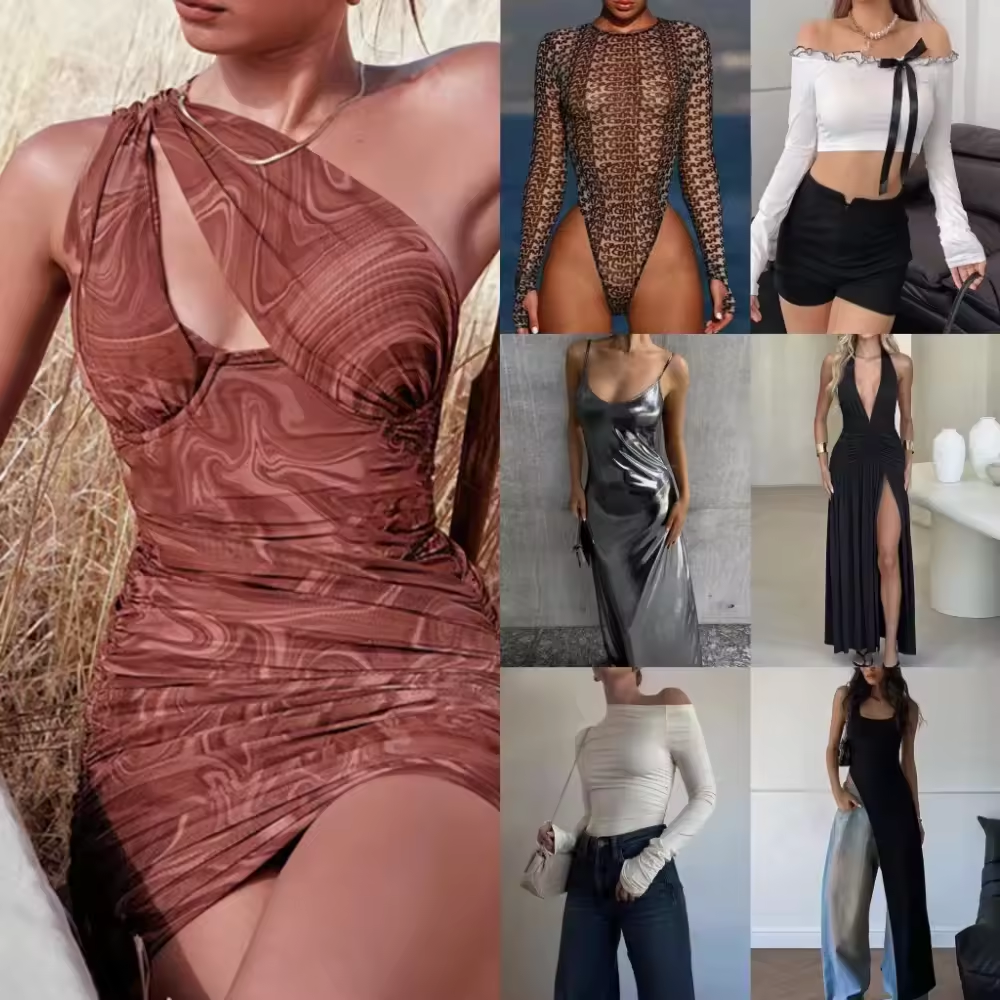 Hot selling casual dress inventory summer women's printed suspender V-neck dress mixed random shipment OW