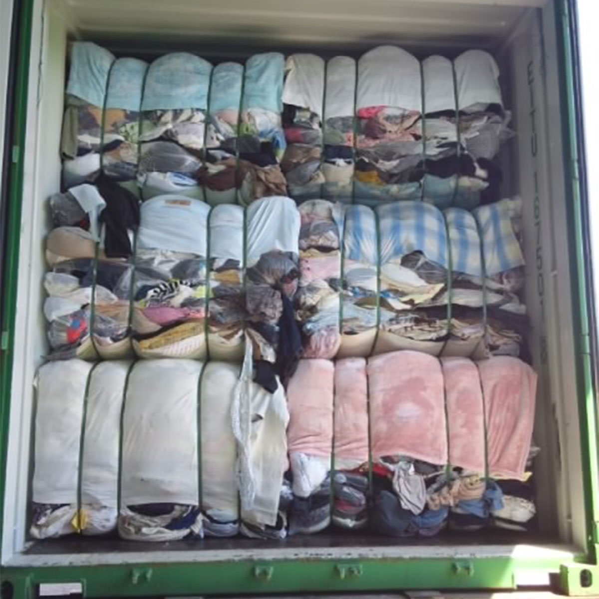 unsorted used clothes