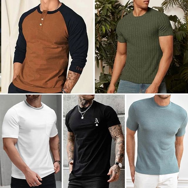 Wholesale of European and American men's summer loose round neck printing series short sleeved T-shirts and tops