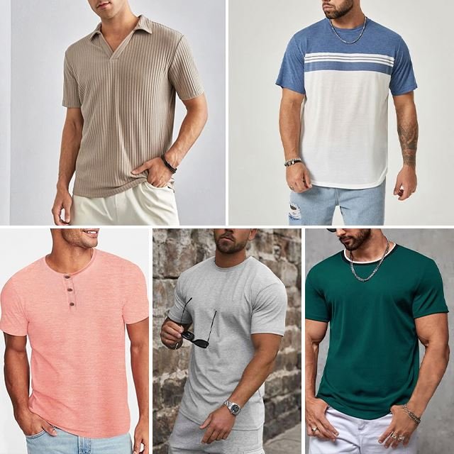 Wholesale of European and American men's summer loose round neck printing series short sleeved T-shirts and tops