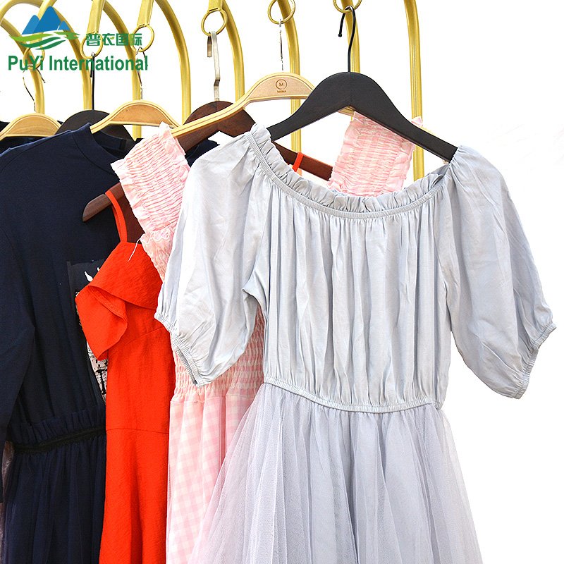 wholesale directly sale slim sexy used clothes korean bale faux silk dress women silk dress