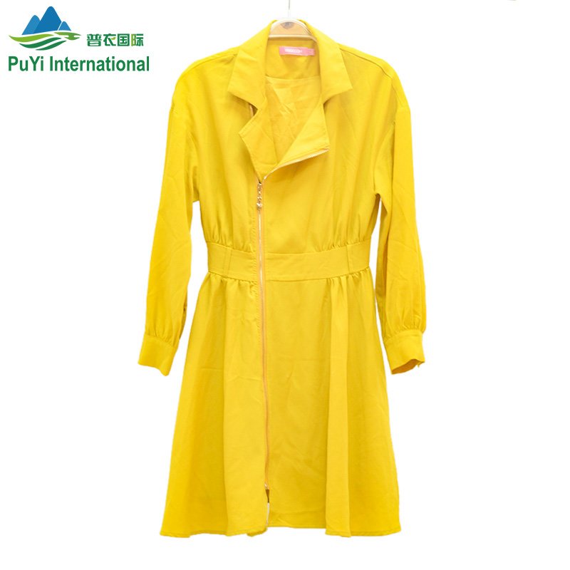 wholesale directly sale slim sexy used clothes korean bale faux silk dress women silk dress