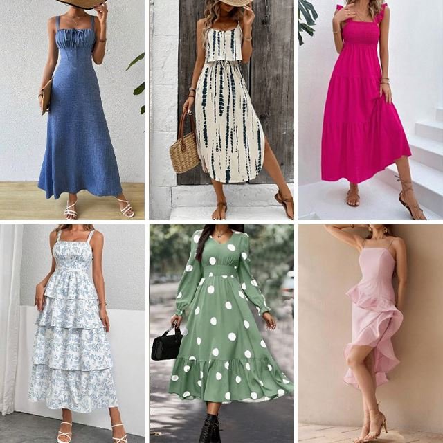 2024 Wholesale Cheap Fashion Elegant Beach Women's Summer Casual Dresses Bulk Random Shipping stock