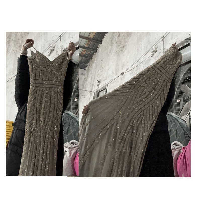 factory bulk sale elegant party dress sleeveless long used clothes women's used evening party dress clothes second hand