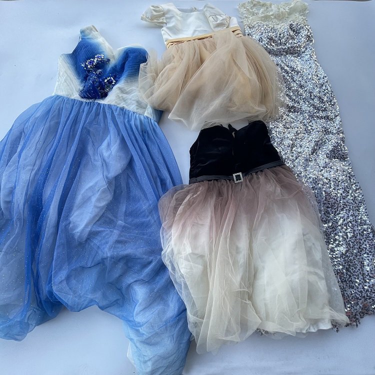 factory bulk sale elegant party dress sleeveless long used clothes women's used evening party dress clothes second hand