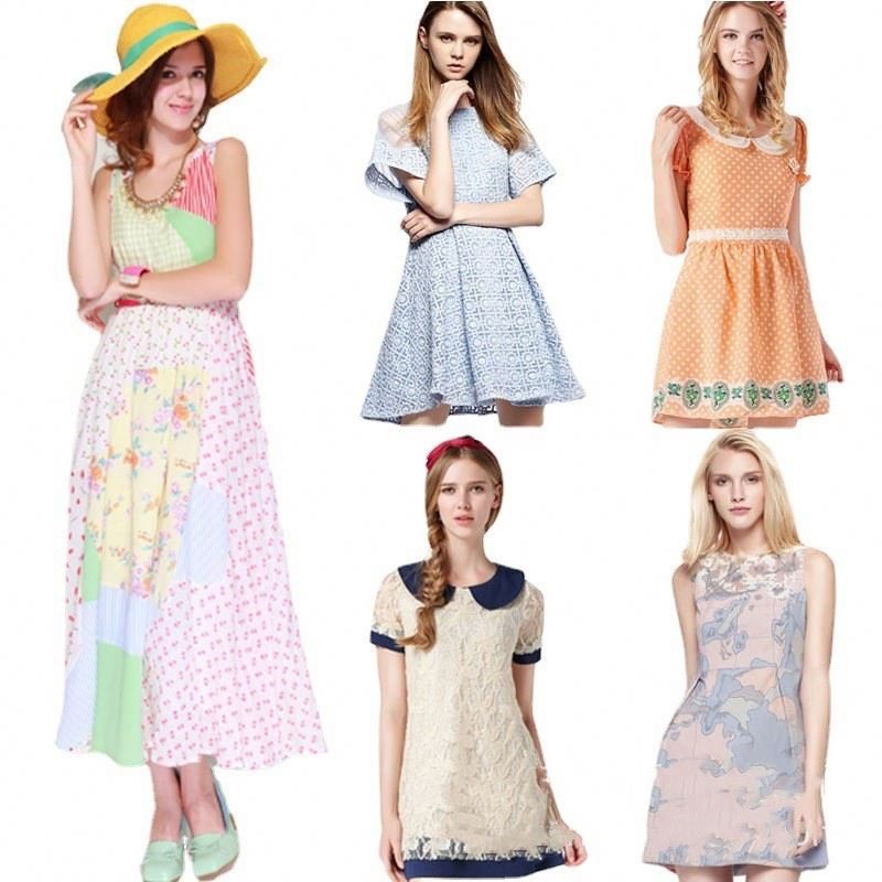 Summer Women's Dress Used Women's Wear Versatile Chiffon Floor Stand Clothing second hand clothes