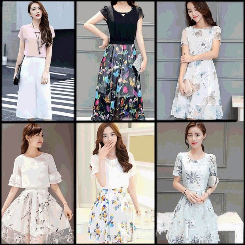 Summer Women's Dress Used Women's Wear Versatile Chiffon Floor Stand Clothing second hand clothes