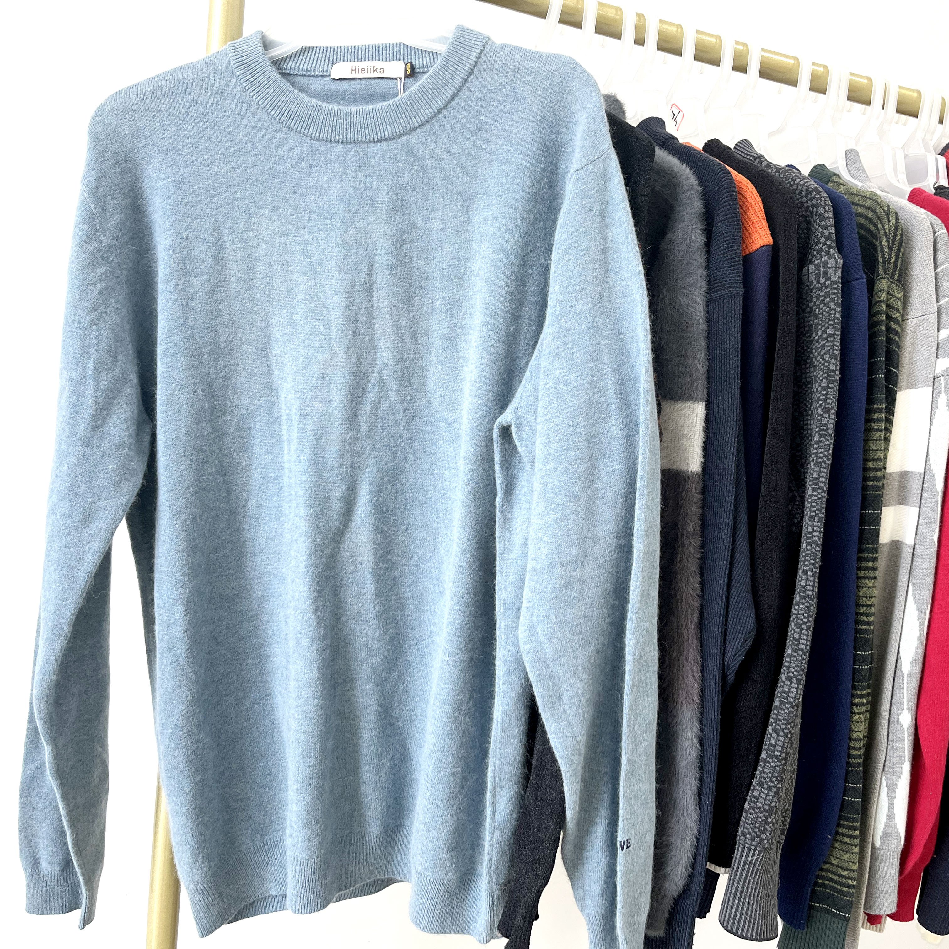 wholesale High Clean Neated 100% wool men's Plain Dyed winter Sweaters used clothes mixed in low Kilogram bales for South Africa