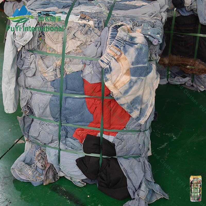 Wholesale used jeans rags textile cotton waste rags jeans waste fabric clothes jean