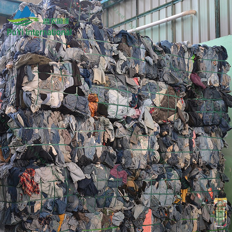 Wholesale used jeans rags textile cotton waste rags jeans waste fabric clothes jean