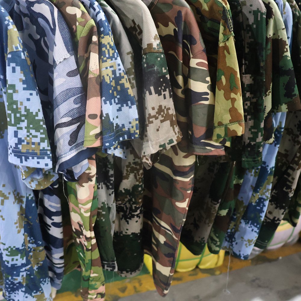 Factory wholesales used clothes mixed bales clothes camo tshirts bundle 2nd hand used clothing