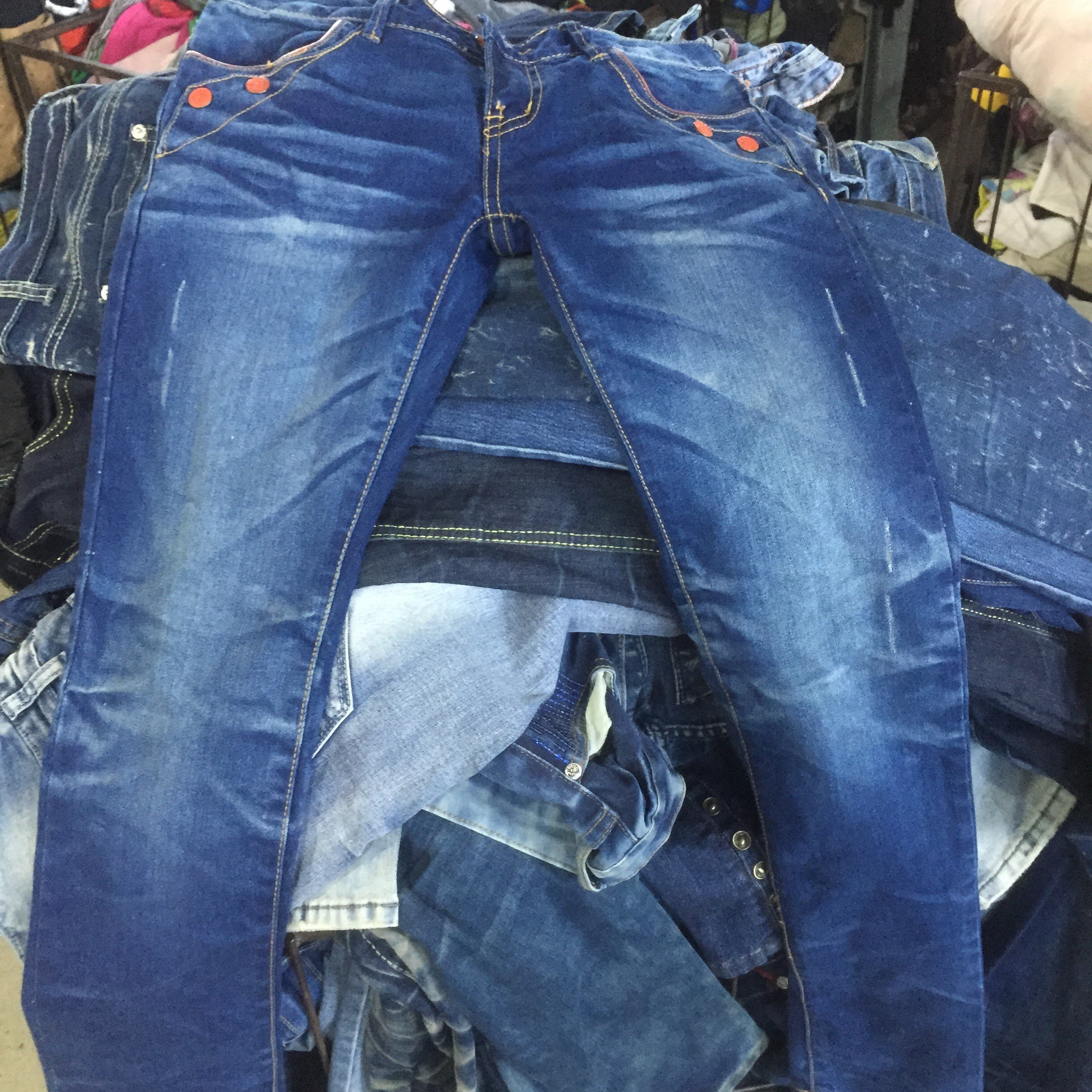 Korea style jean pants used clothing sorted used clothes for sale