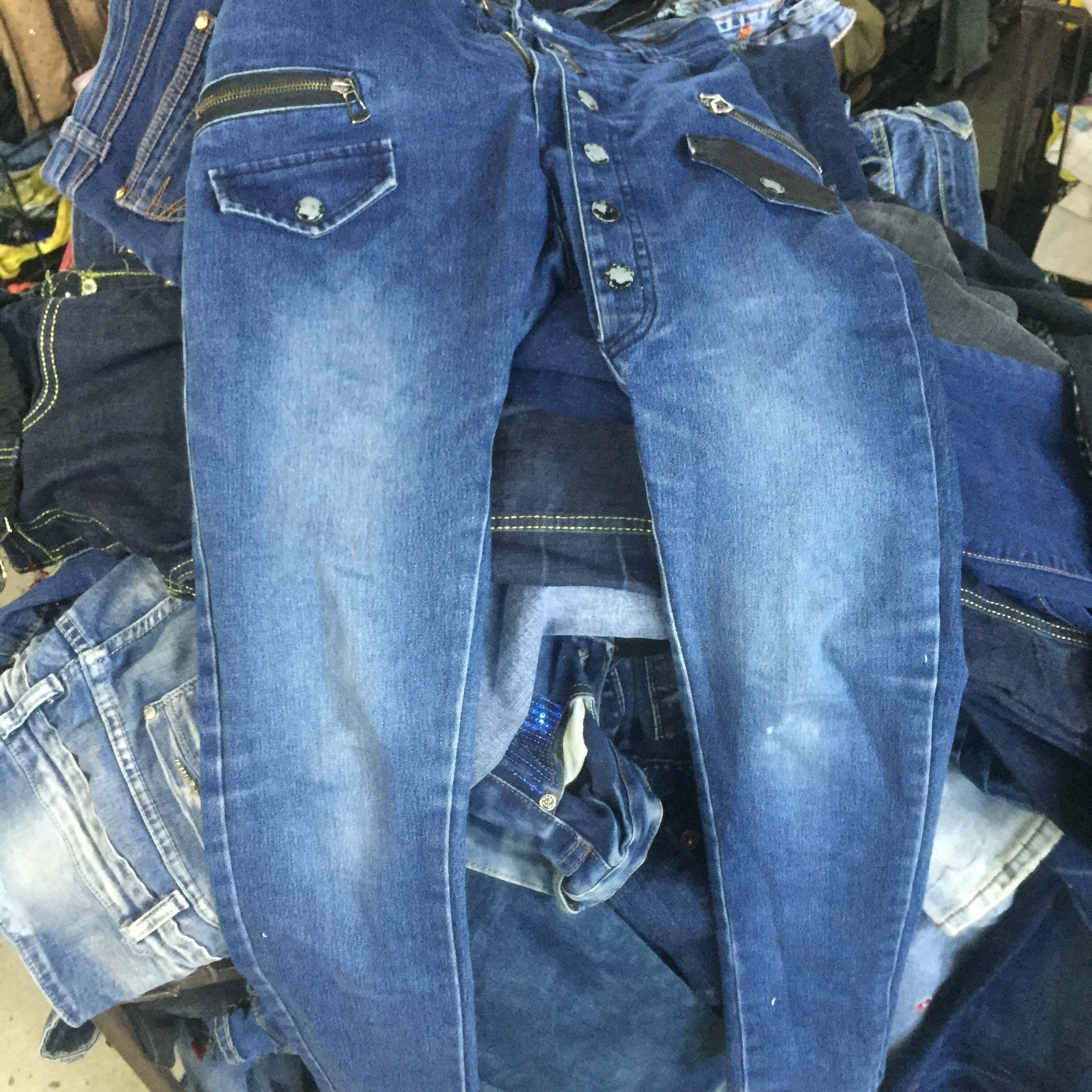 Korea style jean pants used clothing sorted used clothes for sale