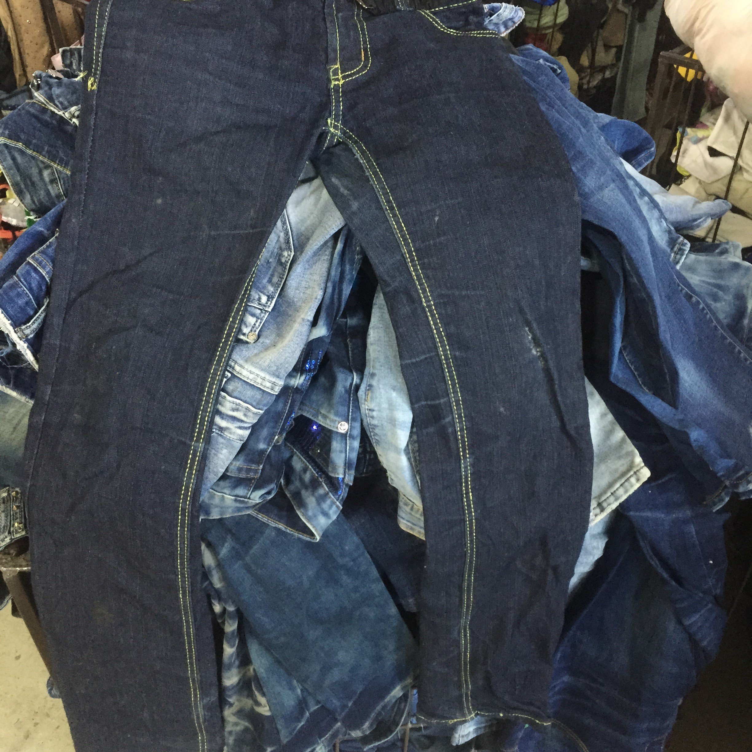 Korea style jean pants used clothing sorted used clothes for sale