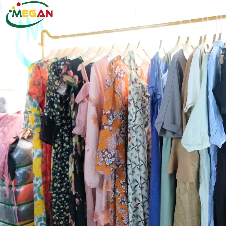 Megan Almost New Canada Maxi 45kg Premium Silk Dresses Elegant Vip Bales Women Used Clothes In Bulk