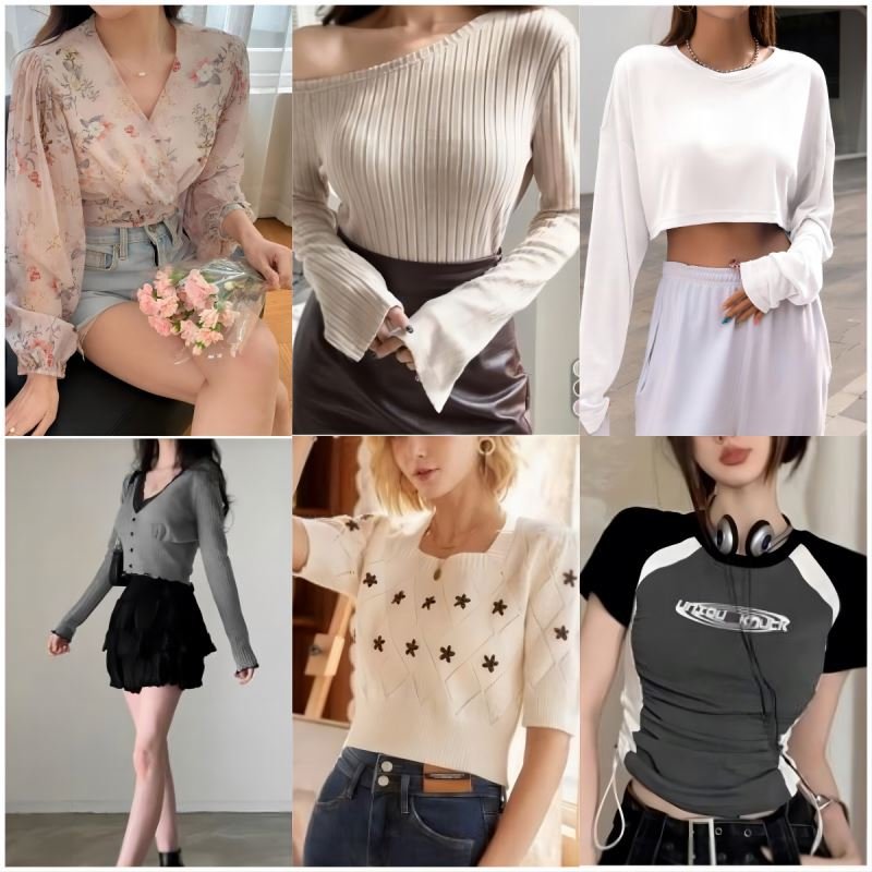 Brand Women's Mix Style Stock Dresses T-shirts Small Shirts Pants Skirts used clothes