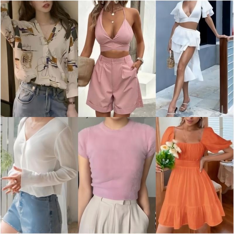 Brand Women's Mix Style Stock Dresses T-shirts Small Shirts Pants Skirts used clothes