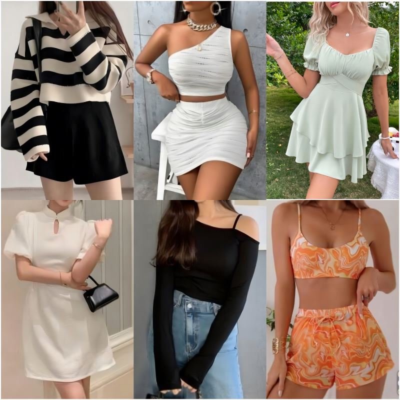 Brand Women's Mix Style Stock Dresses T-shirts Small Shirts Pants Skirts used clothes