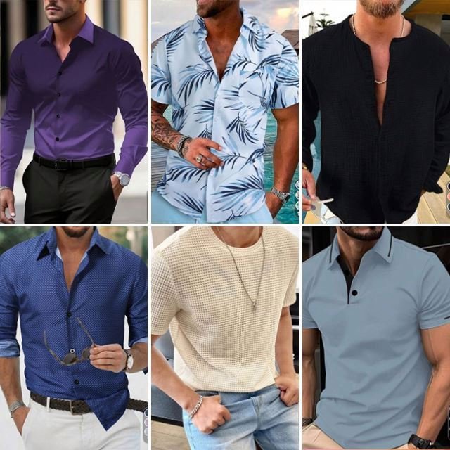 2024 Summer Men's Clothing Lowest Price Fashion Random Pattern T-shirt Polo Shirt Pants Shirt Bulk Style Random Shipping