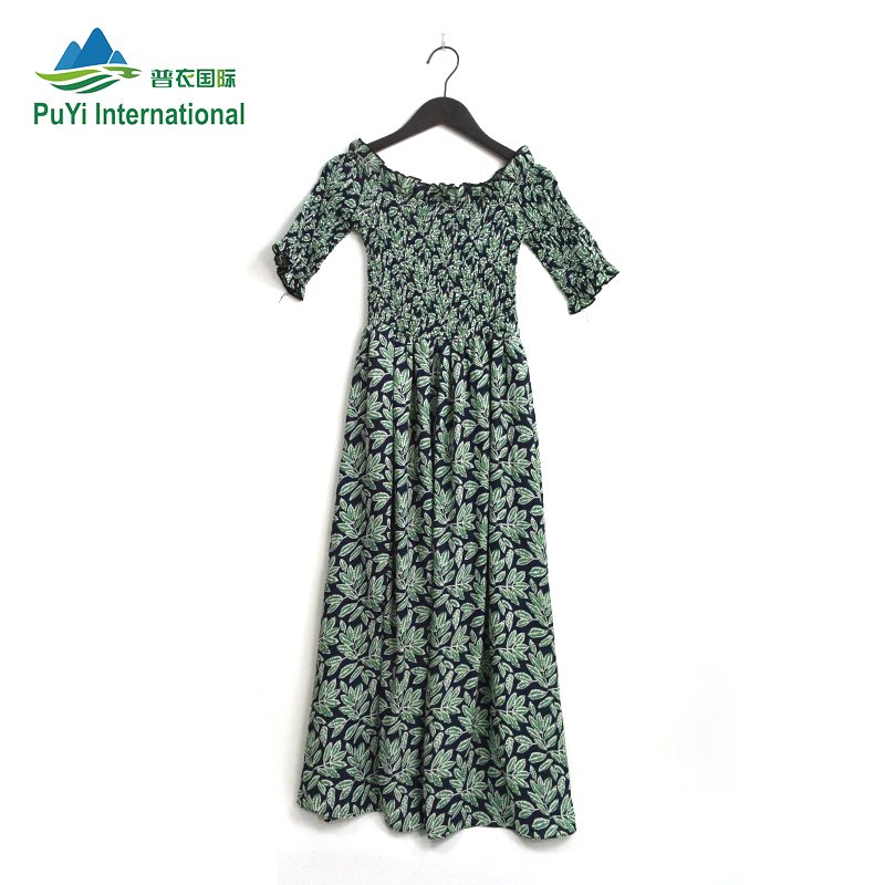 korea used dresses in bulk bales Lady long sleeve Stripe Dress second hand clothing used clothes