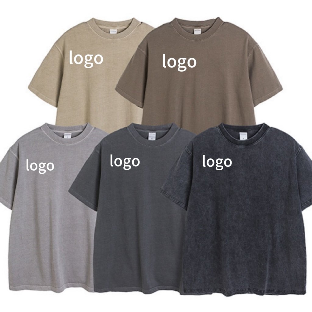 2024 Wholesale High Quality Brand 100%Cotton Fashion Clothing 280Gsm Acid Wash T-shirts For Men Vintage Oversize T-shirt