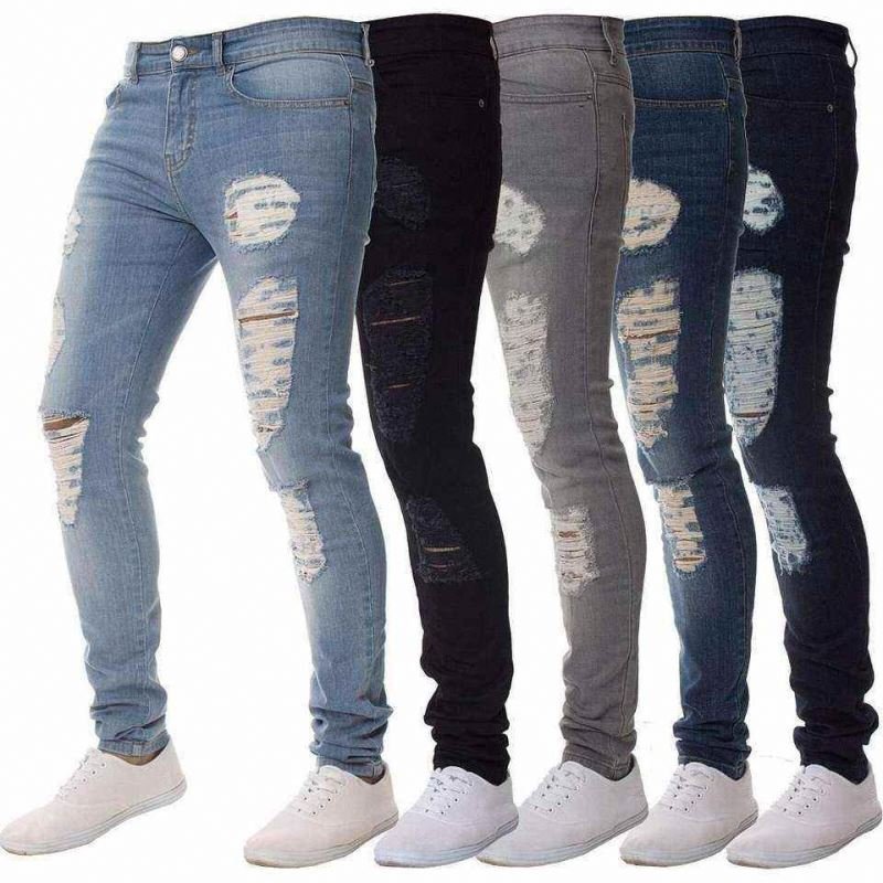 New men's jeans inventory with tight straight leg pants styles randomly shipped