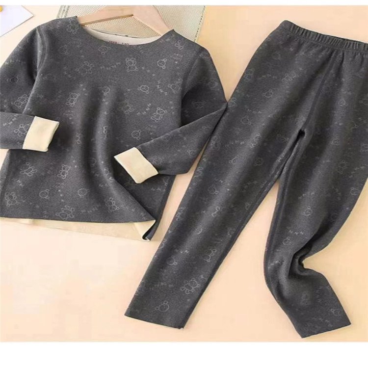 Autumn and Winter Children's Veet Thickened Thermal Underwear Set New Arrival Apparel Stock