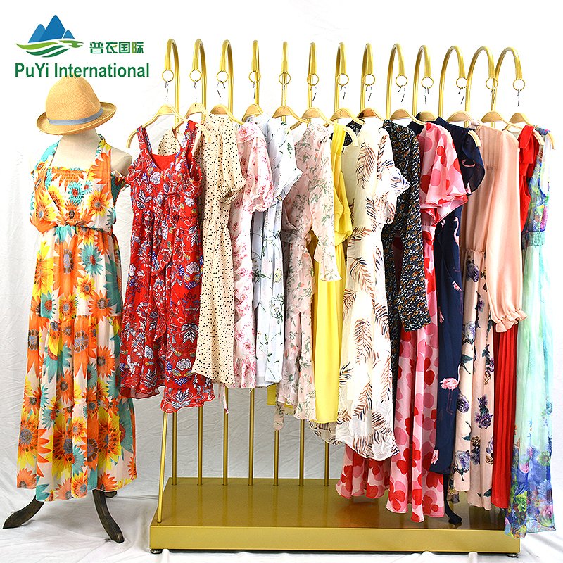 summer silk dress used clothing women sepatu beka baju used clothes Ethnic long dress second used clothes uk