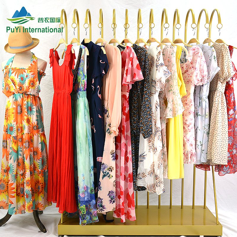 summer silk dress used clothing women sepatu beka baju used clothes Ethnic long dress second used clothes uk