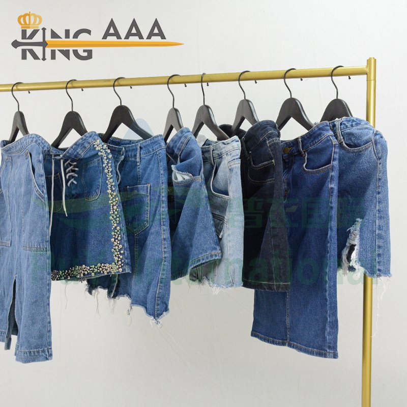 Wholesales Summer Products Sexy Denim Skirt Used Clothes High Waist Mini Ladies Skirts Second Hand Clothing Ukay Bale Supplier