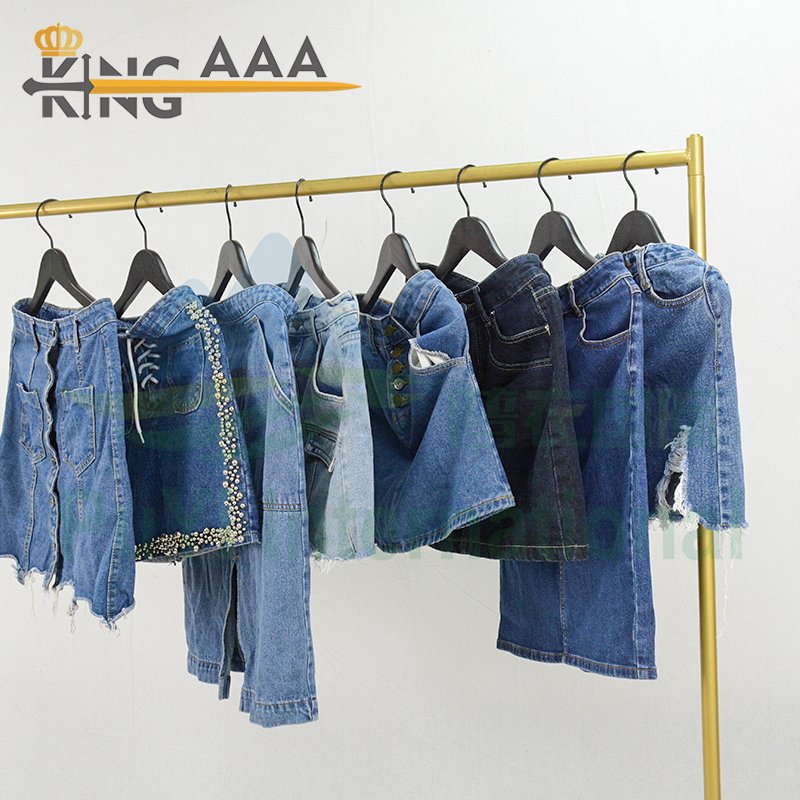 Wholesales Summer Products Sexy Denim Skirt Used Clothes High Waist Mini Ladies Skirts Second Hand Clothing Ukay Bale Supplier